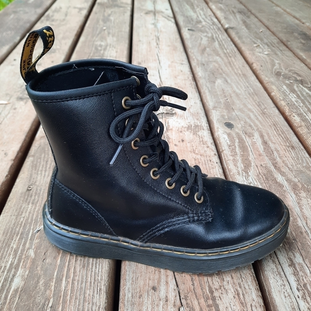 Dr. Martens Zavala Casual Combat Boots Black Leather Boots Unisex Size W6/M5 - Picture 2 of 16